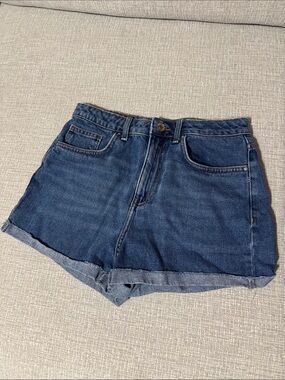 Forever 21 Dark Blue Rolled Hem Denim Shorts